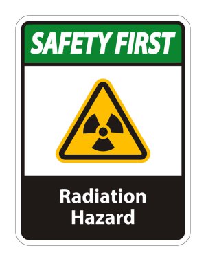 Beyaz Arkaplanda Radyasyon Tehlike Sembolü İşareti İzole Edildi, Vektör Resimleri 