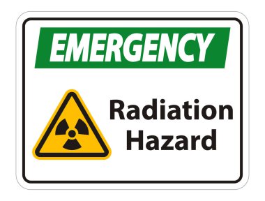Beyaz Arkaplanda Radyasyon Tehlike Sembolü İşareti İzole Edildi, Vektör Resimleri 