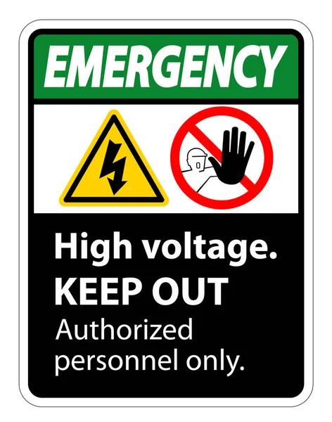 El alto voltaje de emergencia mantiene fuera el aislamiento de la señal en el fondo blanco, ilustración vectorial EPS.10 — Archivo Imágenes Vectoriales