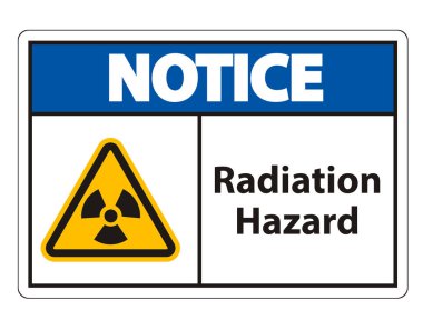Beyaz Arkaplanda Radyasyon Tehlike Sembolü İşareti İzole Edildi, Vektör Resimleri 