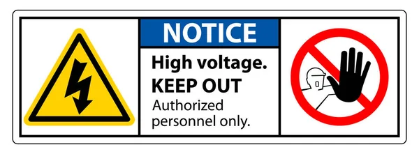 Caution High Voltage Keep Out Sign Isolate On White Background,Vector Illustration — Stock Vector