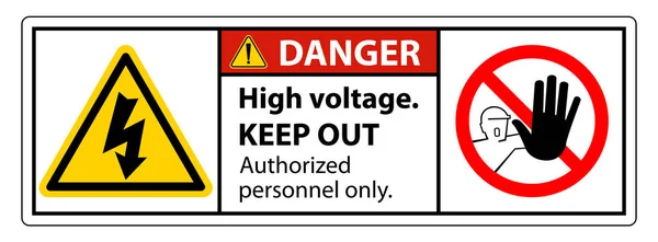 Precaución Alto Voltaje Mantenga Aislado el Signo Sobre Fondo Blanco, Ilustración de Vectores — Archivo Imágenes Vectoriales