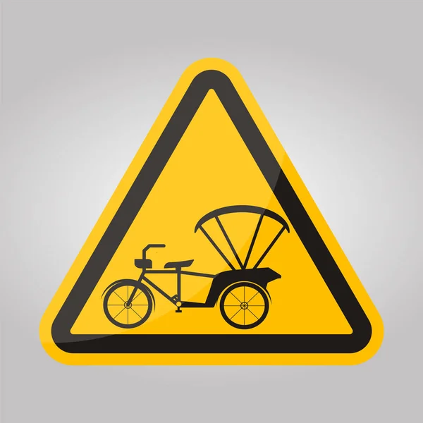Óvakodj Tricycle Symbol Sign izolált fehér háttér, vektor illusztráció EPS.10 — Stock Vector