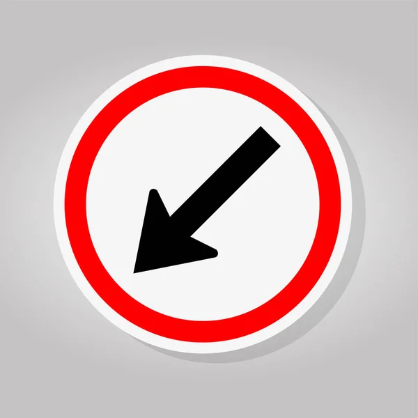 Gardez à gauche par la flèche Red Circle signalisation routière isoler sur fond blanc, Illustration vectorielle — Image vectorielle