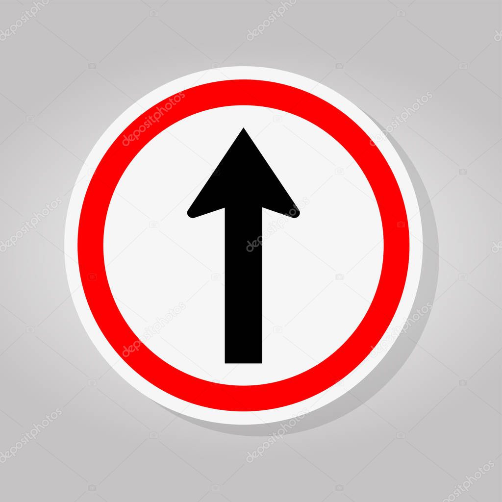 One Way Traffic Road Sign Isolate On White Background,Vector Illustration 