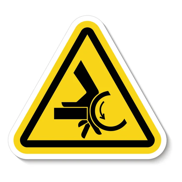Hand Crush Roller Pinch Point Symbol Isolate auf weißem Hintergrund, Vektor Illustration — Stockvektor