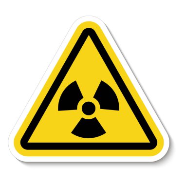 Beyaz Arkaplanda Radyasyon Tehlike Sembolü İşareti İzole Edildi, Vektör Resimleri