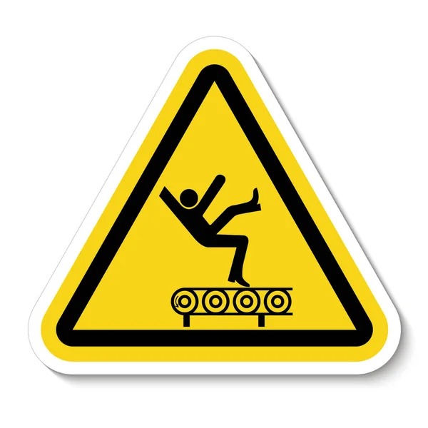 Perigo da queda do sinal do símbolo do transportador Isolar no fundo branco, ilustração do vetor — Vetor de Stock