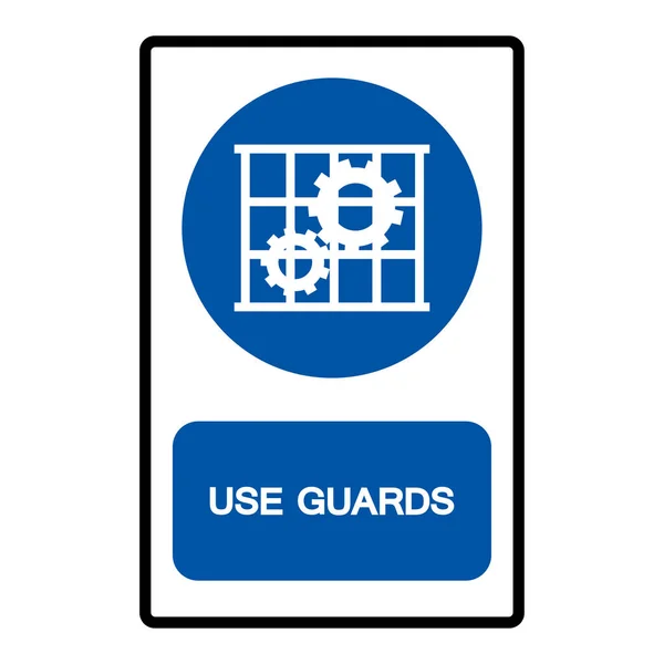 Gebruik bewakers bescherming symbool teken isoleren op witte achtergrond, vector illustratie — Stockvector