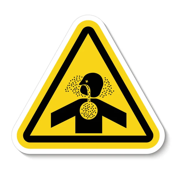 Signo de símbolo de asfixia de gases tóxicos aislado sobre fondo blanco, ilustración vectorial — Vector de stock