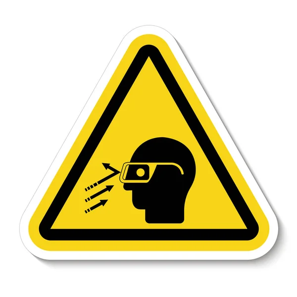 Desgaste de escombros voladores Signo de símbolo de gafas de seguridad aislado sobre fondo blanco, ilustración vectorial — Vector de stock