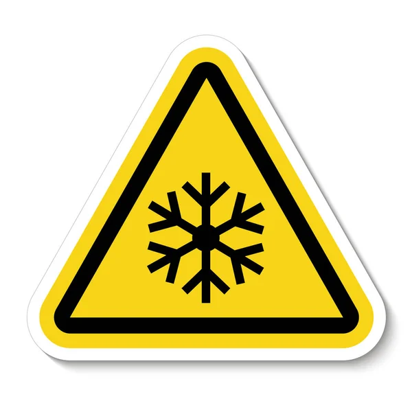 Dreieck-Warnschild mit Schneeflockensymbol Isolieren auf weißem Hintergrund, Vector Illustration EPS.10 — Stockvektor