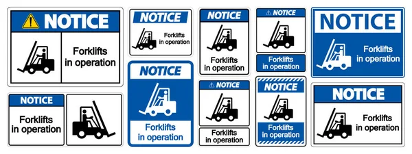 Notice Forklifts Operation Symbol Sign Isolate Transparent Background Vector Illustration — Stock Vector