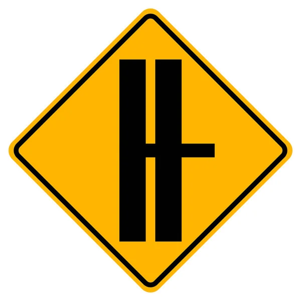 Znaki Ostrzegawcze Skrzyżowanie Autostrady Przed Junction Traffic Road Białym Tle — Wektor stockowy
