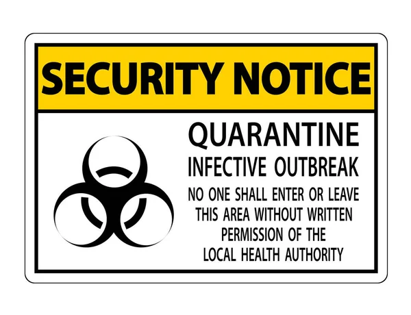 Aviso Seguridad Cuarentena Infectiva Brote Signo Aislar Sobre Fondo Transparente — Archivo Imágenes Vectoriales