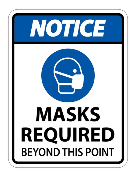 Ειδοποίηση Μάσκες Που Απαιτούνται Πέρα Από Αυτό Σημείο Απομονώστε Σημάδι — Διανυσματικό Αρχείο