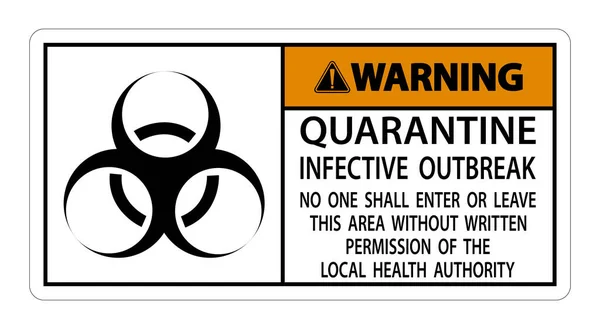 Warning Quarantine Infective Outbreak Sign Isolate Transparent Background Vector Illustration — Stock Vector