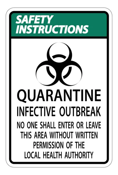 Instrucciones Seguridad Quarantine Infective Outbreak Sign Aislar Sobre Fondo Transparente — Archivo Imágenes Vectoriales