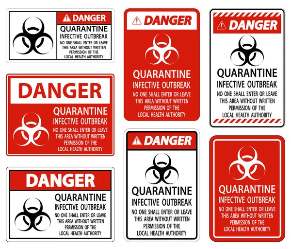 Peligro Quarantine Infective Outbreak Sign Aislar Sobre Fondo Transparente Ilustración — Archivo Imágenes Vectoriales