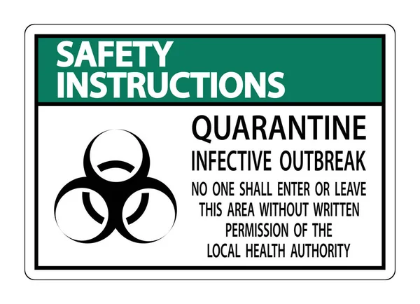 Instrucciones Seguridad Quarantine Infective Outbreak Sign Aislar Sobre Fondo Transparente — Vector de stock