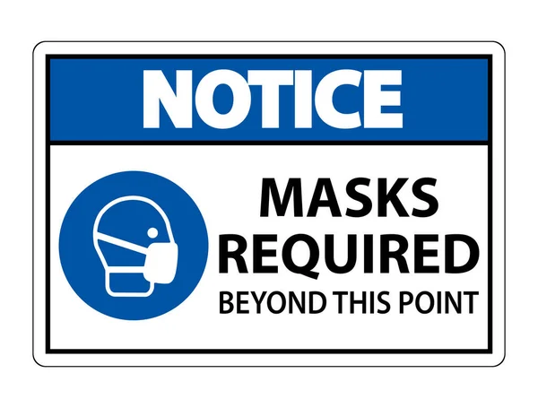 Notice Masks Required Point Sign Isolate White Background Vector Illustration — Stock Vector