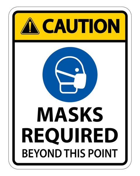 Tedbir Maskeleri Şaretin Ötesine Gerekli Beyaz Arkaplanda Zole Eps Vektör — Stok Vektör