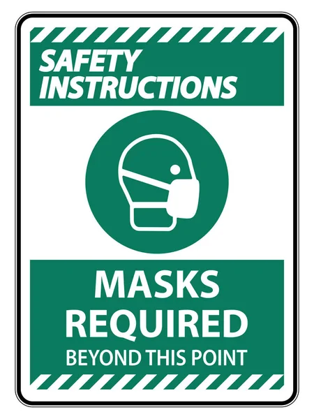 Güvenlik Talimatları Maskesi Nokta Şaretinin Ötesinde Beyaz Arkaplanda Zole Eps — Stok Vektör
