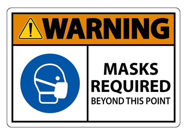 Masques Avertissement Requis Delà Panneau Isolant Sur Fond Blanc Illustration — Image vectorielle