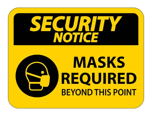 Benötigte Masken Für Sicherheitshinweise Jenseits Dieses Punktzeichens Isoliert Auf Weißem — Stockvektor