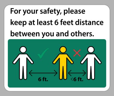 2 metre mesafeyi koruyun, güvenliğiniz için, lütfen diğerleriyle aranıza en az 2 metre mesafe koyun.. 