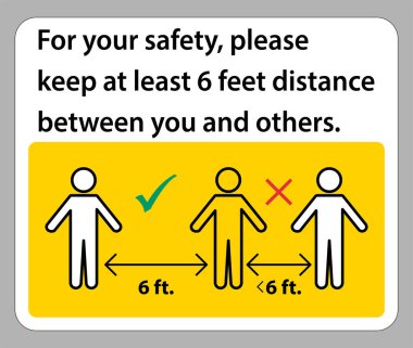 2 metre mesafeyi koruyun, güvenliğiniz için, lütfen diğerleriyle aranıza en az 2 metre mesafe koyun.. 