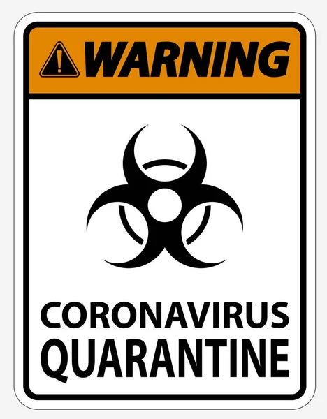 Προειδοποίηση Coronavirus Quarantine Sign Isolated White Background Vector Illustration Eps — Διανυσματικό Αρχείο
