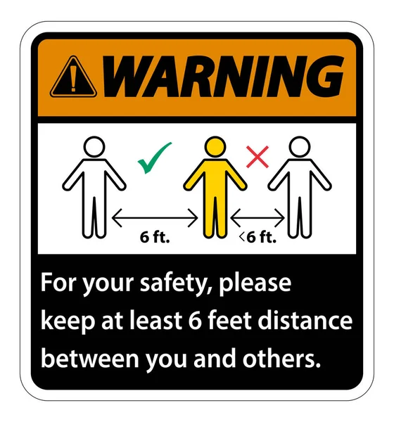 Warning Keep Feet Distance Your Safety Please Keep Least Feet — Stock Vector