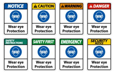 Beyaz arka plana göz koruması takın  