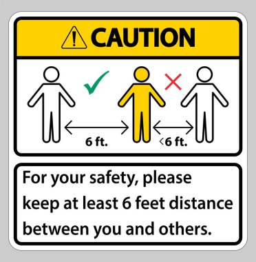 Dikkat, 2 metre mesafeyi koruyun, güvenliğiniz için, lütfen sizinle diğerleri arasında en az 2 metre mesafe bırakın.. 