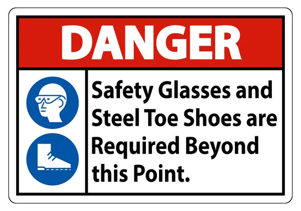 在这一点之后 还需要安装危险安全玻璃和钢制鞋袜 — 图库矢量图片