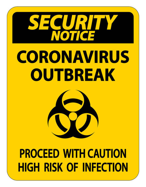 Security Notice Coronavirus Outbreak Sign Isolate On White Background,Vector Illustration 
