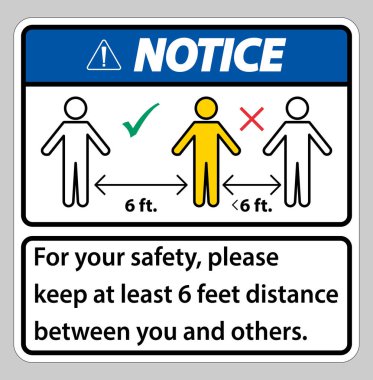 Dikkatinizi çekerim, 2 metre mesafeyi koruyun, güvenliğiniz için, sizinle diğerleri arasında en az 2 metre mesafe bırakın.. 