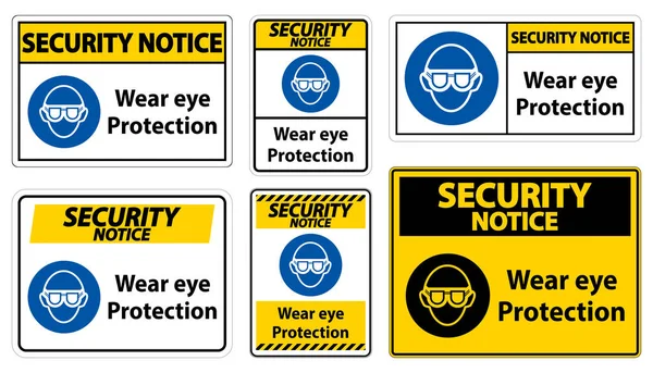 Уведомление Безопасности Избегайте Защиты Глаз Белом Фоне — стоковый вектор