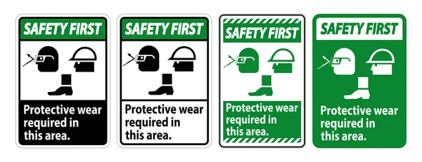 Desgaste Protetor Primeiro Sinal Segurança Exigido Nesta Área Com Óculos —  Vetores de Stock