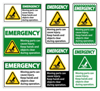 Acil durum parçaları beyaz arkaplanda yaralanma işaretine neden olabilir 