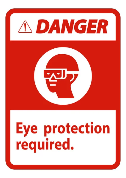 Isolat Symbole Requis Protection Des Yeux Signe Danger Sur Fond — Image vectorielle