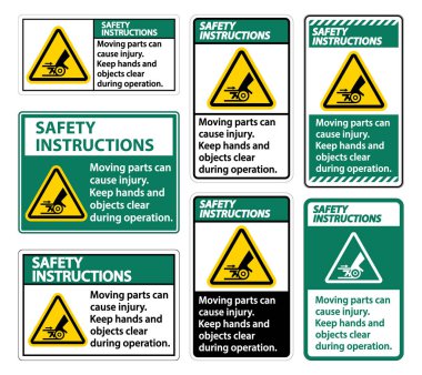 Güvenlik Talimatları Parçaları taşımak beyaz arkaplanda yaralanma işaretine neden olabilir 