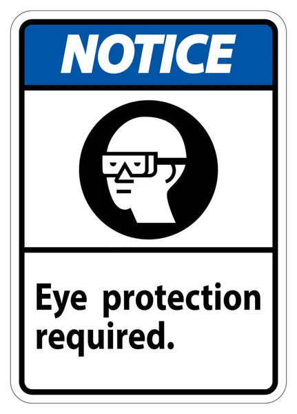 Signal Protection Des Yeux Obligatoire Symbole Isoler Sur Fond Blanc — Image vectorielle