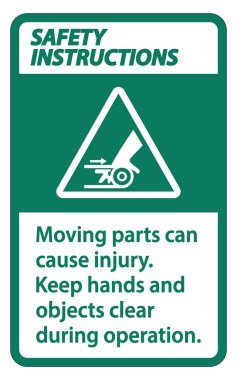 Güvenlik Talimatları Parçaları taşımak beyaz arkaplanda yaralanma işaretine neden olabilir 