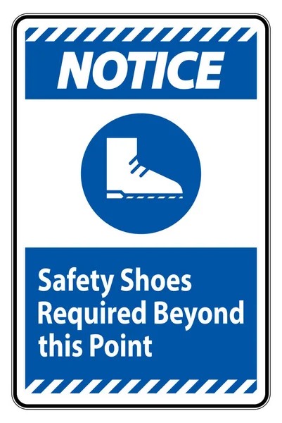 Notice Sign Safety Shoes Required Point — Stock Vector