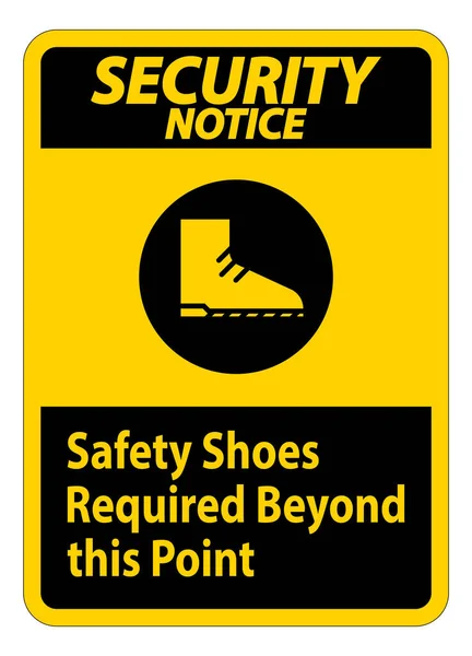 Уведомление Безопасности Знак Безопасности Обувь Требуется Момент — стоковый вектор