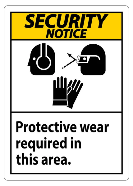 Veiligheidsinformatie Sign Draag Beschermende Apparatuur Dit Gebied Met Ppe Symbolen — Stockvector