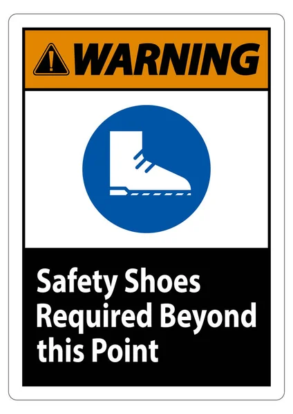 Warning Sign Safety Shoes Required Point — Stock Vector