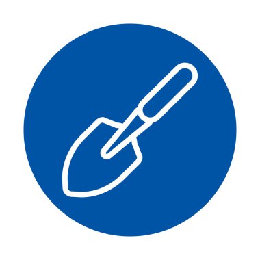 Bu basit bir mavi ikon bahçe küreği aletini temsil ediyor, bahçe düzenleme ve bahçe temaları için mükemmel. Dijital tasarım ve projeler için ideal.